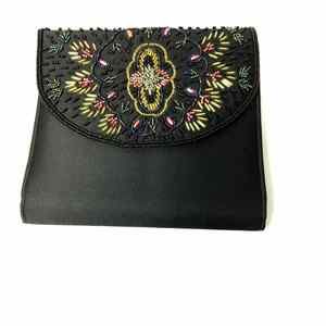 Black‎ Beaded Clutch Purse or Shoulder Evening Bag Formal Prom Party